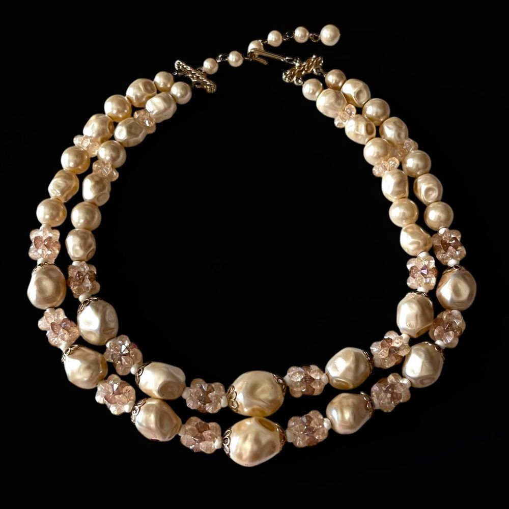 Vintage Faux Baroque Pearl Necklace